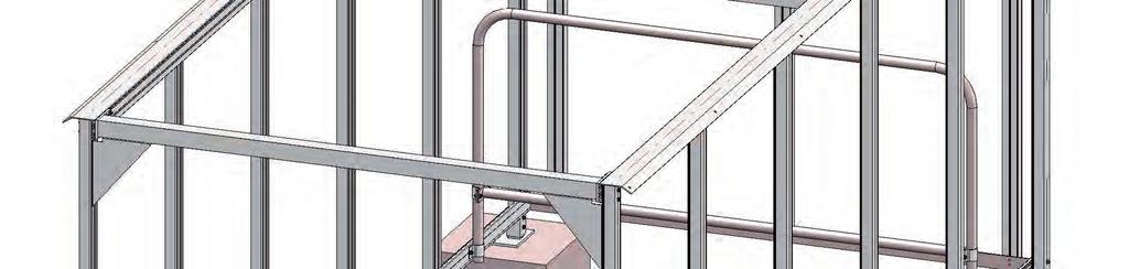 Image14: Corner reinforcements Drill 2 corner brackets at the front and at the back as connections between the FD-profiles on the side and the roof crossbeams and