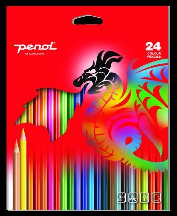 + 3 years Penol colour pencils - 24 Colour  + 3 years Penol