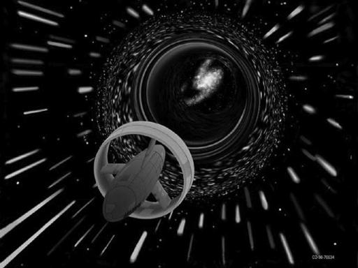 Wormholes! Unlikely to form when a star collapses! View entering a wormhole artistʼs conception! If it forms, it is unstable! Traveler probably cannot pass through! Loophole - stabilize it somehow?