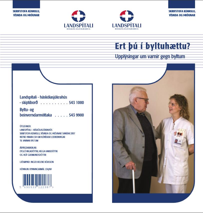 MYND 1. Bæklingur Landspítala um fræðslu til sjúklinga og aðstandenda um byltur og byltuvarnir. 2014).