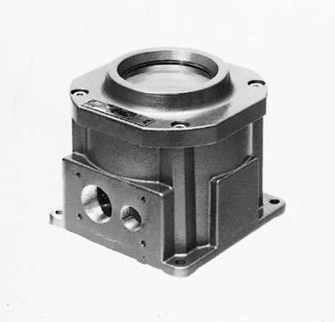 Flameproof control unit Ex d for Zone 1 and 2 Features Variety of covers Variety of connection possibilities Bushings can be fitted on all sides Flameproof control unit Flange surfaces for mounting