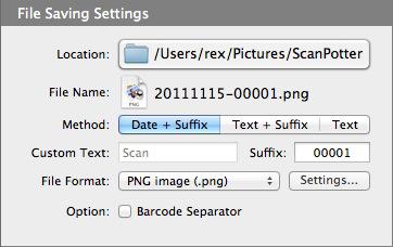 File Save Settings In the area of the File Save Settings, you are able to customize some settings for your scanned and saved files, such as where to store the files, files' names, saving