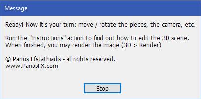 When it finishes, the action will prompt you to click on Continue if you have the English Photoshop version, or Stop if you have a different language version: If you have a non-english Photoshop