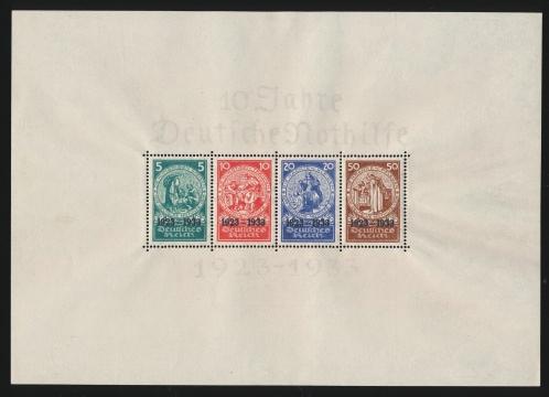 1235 ** #B58 1933 Semi-Postal Souvenir Sheet, consisting of the 1924 semi-postal issues B9-11 overprinted 1923-1933.