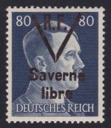 ... Scott $500 x1241 1241 * Germany overprint Saverne Libre 1944 Germany Hitler Heads overprinted Saverne libre, part