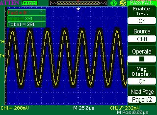 UTILITY System (cont d) Pass / Fail The Pass/Fail function can monitor changes in signals and output pass or fail signals by testing whether the input signal is within the predefined mask or not.