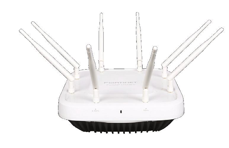 4 & 5 GHz 8 Interior/Exterior Antennas 4x4 MU-MIMO Up to 600 Mbps + 3,466 Mbps SPECIFICATIONS FORTIAP U421EV FORTIAP U423EV Hardware Hardware Type Indoor AP Indoor AP Number of Radios 2 + 1 BT/BLE 2