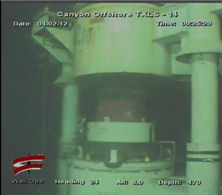 Well Enhancer ROV screen grab of Tree-cap Operations ROV footage