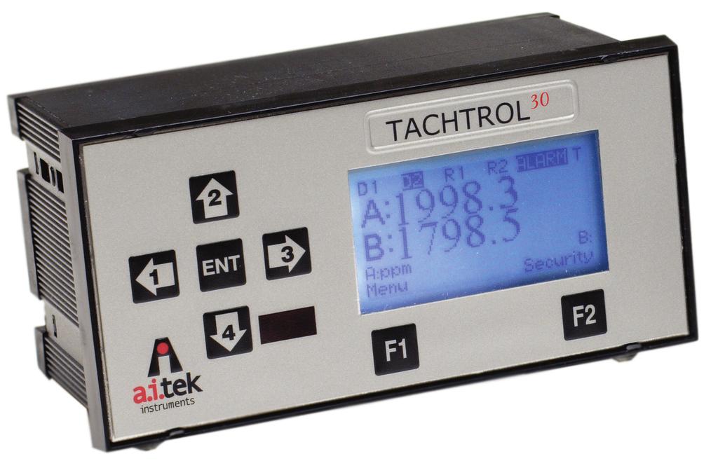 TACHTROL 10 & 30 Dual Input Digital Tachometer Part Number Series T77610 &T77630 RoHS TACHTROL 30 Key Features: Wide range of AC or DC power (12-30 Vdc, 80-264Vac 50-60Hz) Greatly improved instrument