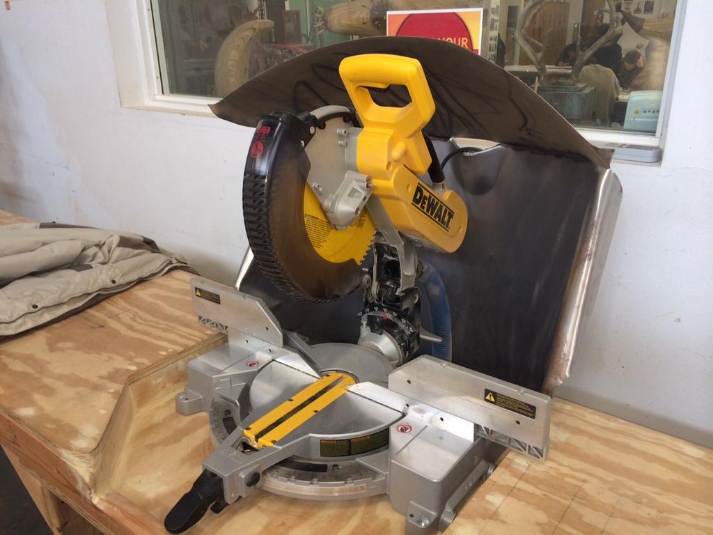 Miter Saw Guarding Guidelines Self-adjusting guard protects the operator from the portion of the blade