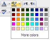 a) Matrice de culori 5x8 b) Meniu de tip curcubeu de culori c) Matrice de culori 18x12