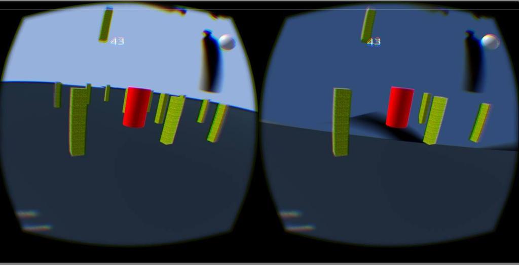 This shows the input for the Oculus Rift display, this is what the player sees within the video game. not directly tied to the rotation of the oculus.