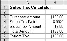 200 Microsoft Excel 2003 - Beginning and Beyond purchase amount by (1 + 0.08), which is the same as 1.08. (Be sure to convert the percent to a decimal.