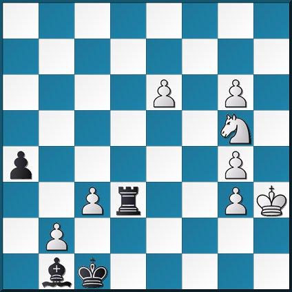 30 GEORGE GRÄTZER 13. Magyar Sakkélet 1957, issue 5, #236 White draws Solution (Magyar Sakkélet 1957, issue 10): 1. e7! (1. b3? a3 2. e7. Rg3:+! 3.