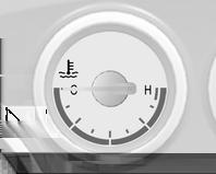 Indicatorul de temperatură a agentului de răcire motor partea stângă zona centrală partea dreaptă = nu s-a atins încă temperatura de funcţionare a motorului = temperatura de funcţionare normală =