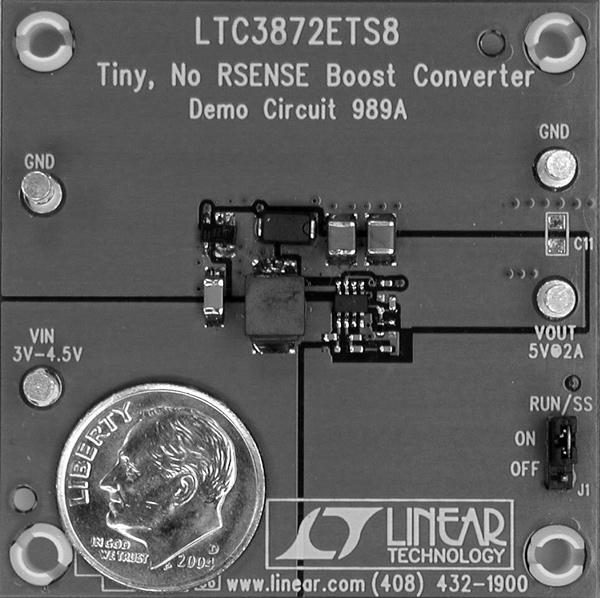 L DESIGN IDEAS A 3.3V Input, 5V/2A Output Boost Converter Figure 1 shows a typical LTC3872 application a 3.3V input to 5V output boost regulator which can deliver up to 2A load current.