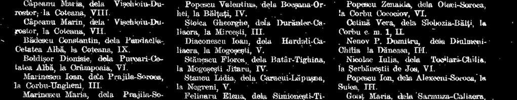 - Stoian Eugenia, dada OtoanaipeaSca roea, la Miggiuteali, MONITORUL OFICIAL (Partea I) Nr. 230 Popasca Gheoaghe, dela Boeaana-Orhei, la Bältati, III.