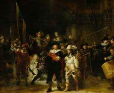 Rembrandt, The Night Watch 1642 Caravaggio in Italy and Rembrandt in Holland introduced an enveloping atmosphere of light and deep shade, in which the human players in the