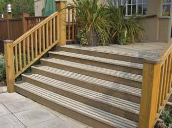 DECKING STRIPS DeckGrip Strips are the quick and easy solution to dealing with the slip issues associated with standard timber decking.