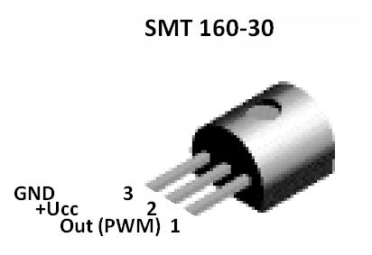 4) Termal sensor konektor Slúži na prepojenie DPS MAI a tepelných senzorov. Na obrázku je znázornené rozdelenie pinov konektoru a nákres tepelného senzoru SMT 160 30.