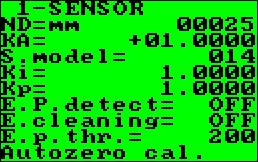 3 Sensor model: enter the first two characters of the sensor serial number 1.4 Factory parameters 1.