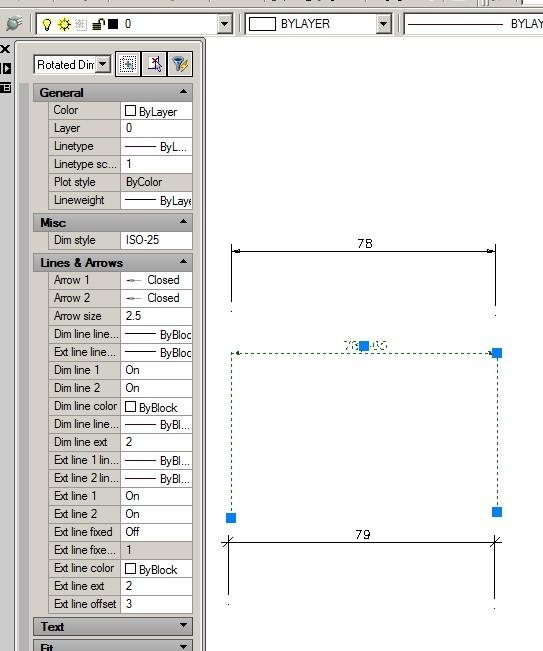 To do it by Properties, select the dimension to be altered. Pop up or slide-out the Property Palette.