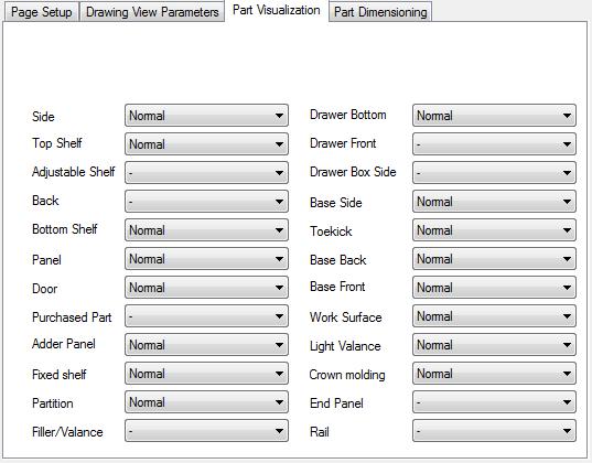 Part lists 109 You can define if every part type has to be displayed on the tab
