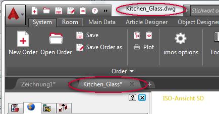 imos. In order to do this, click on the function open in CAD in the menu.