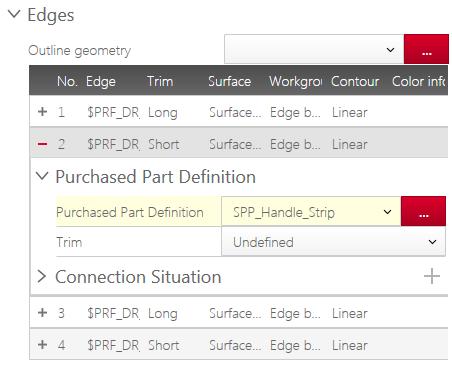 Assign the SPP to Part Definition 174 6. In the node Edges you can assign a SPP to every edge of the PD.