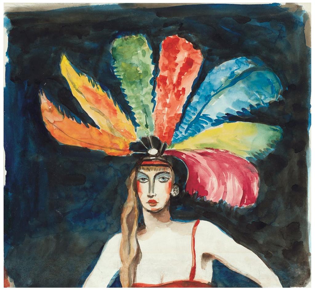 Walt Kuhn (1877-1949), Exotic Dancer, ca. 1926. Watercolor on paper, 15½ x 16½ in. New York exhibition at the Little Galleries of the Photo-Secession, later known as 291.