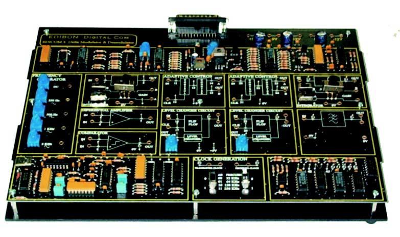 2 Digital Communications (continuation) EDICOM3 MIC-TDM Transmission/Reception Available modules: EDICOM4 Delta Modulation and Demodulation This module consists of two boards for studying the