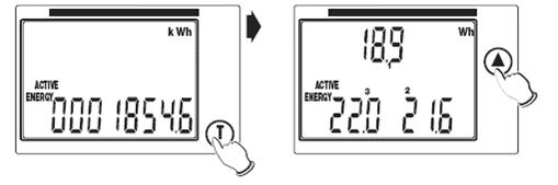 14) Total active energy screen The total active energy is displayed.