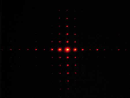 Figure 7. Diffraction pattern from the 1280x1024 transmissive phase-only SLM at 633nm. The throughput of the 1280x1024 transmissive phase-only SLM was measured to be 32%.