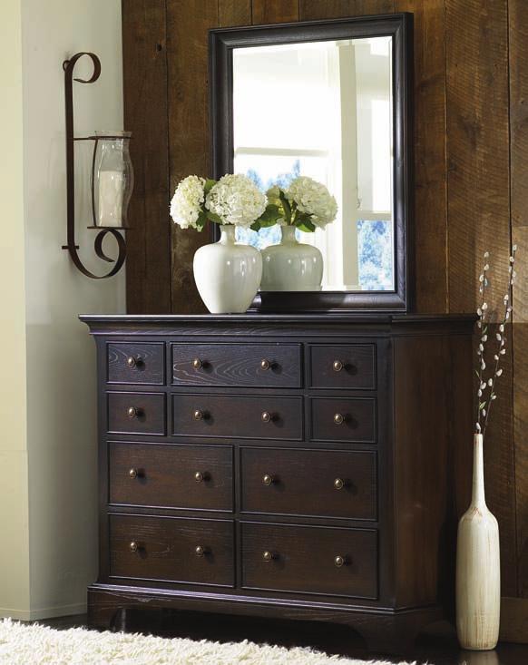 901-220P DRESSING CHEST/ENTERTAINMENT - PEPPERCORN W52 D18 H43 10 drawers, top middle drawer has