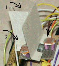 This post must be about 5 mm above ground when the ping pong ball is in the bearing. The steel wire should end about 5-7mm above ground. The light sensors are 3 photo resistors.