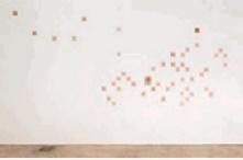 Copper triangles: 110.25 x 27.56 in. (280 x 70 cm) 2 rusted metal pipes 236.25 x 1.19 in.