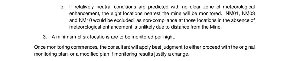 Page 8 3.2 Attended Noise Monitoring Due to the number of and distance between monitoring locations in the EPL and NMP, it is not possible to determine compliance at each individual residence.