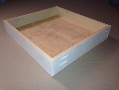Optional ½ Maple plywood bottoms available. All Dovetail drawer boxes supplied assembled & with clear lacquer finish. STANDARD ECONOMY DRAWER BOXES, SUPPLIED RTA BOX HEIGHT PRICE 3 to 6 $10.00 per sq.