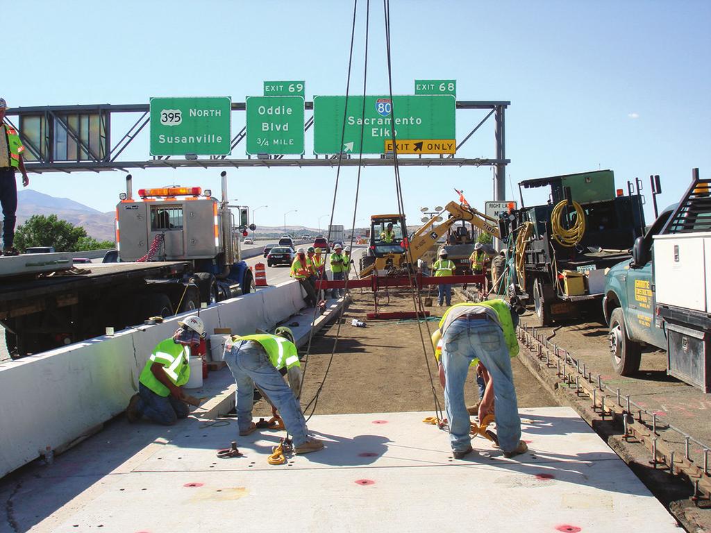 Figure 8.4. The work area allowed on this three-lane interstate was restricted to one lane, a small portion of the adjacent lane and the shoulder on the right. Figure 8.5.