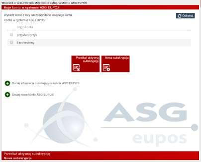 Online shop for subscriptions Internet system for purchasing ASG-EUPOS services: User