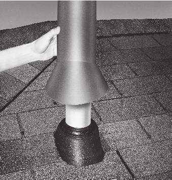Dual wall construction slips in and over roof vent pipes ensuring that water is directed down the drain or onto sealed shingles. Fits all 3" and 4" vent pipes.