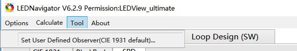 Set User Defined Observer (CIE 1931 default): the default setting is CIE 1931 standard color matching functions.