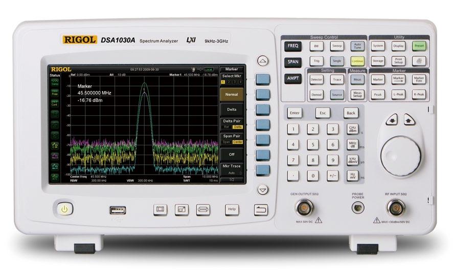 With the minimum 10Hz resolution bandwidth, -88 dbc/hz phase noise (typical) at 10 khz offset, up to -148 dbm displayed average noise level (10 Hz RBW, standard preamplifi er on) and less than 1.