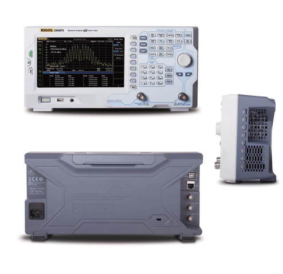 DSA800 Series Spectrum Analyzer Product Dimensions: Width X Height X Depth = 361.6 mm x 178.8 mm x 128 mm which greatly reduce the displayed average noise level.