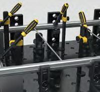 The clamping cone is clamped to 28 mm bore holes using fast clamping bolts.