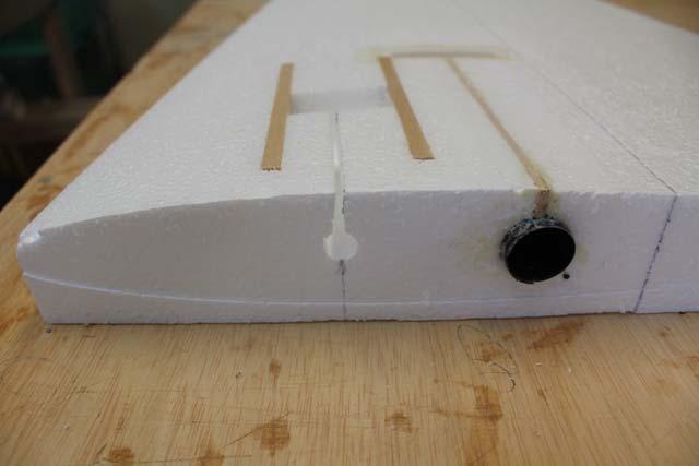 beneath one. Use a router or hotwire jig to cut the servo wire channel.