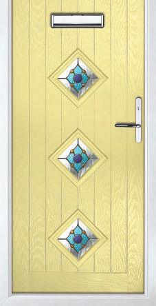 Style: Solitaire DT3 Door Colour: Mulberry Decorative Glass: Grey Diamonds Door