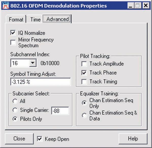 09 Keysight WiMAX Signal Analysis, Part 3: Troubleshooting Symbols and Improving Demodulation Application Note technique allows the troubleshooting of a time-speciic problem in a WiMAX subframe where