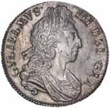 3538); George II, silver shilling, old head, 1745 Lima (S.3703), silver sixpences, 1757, 1758 (S.3711).
