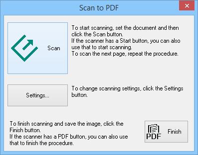 Scanning Specifying the number of pages in a single PDF file: You can specify the maximum number of pages that can be included in one PDF file.